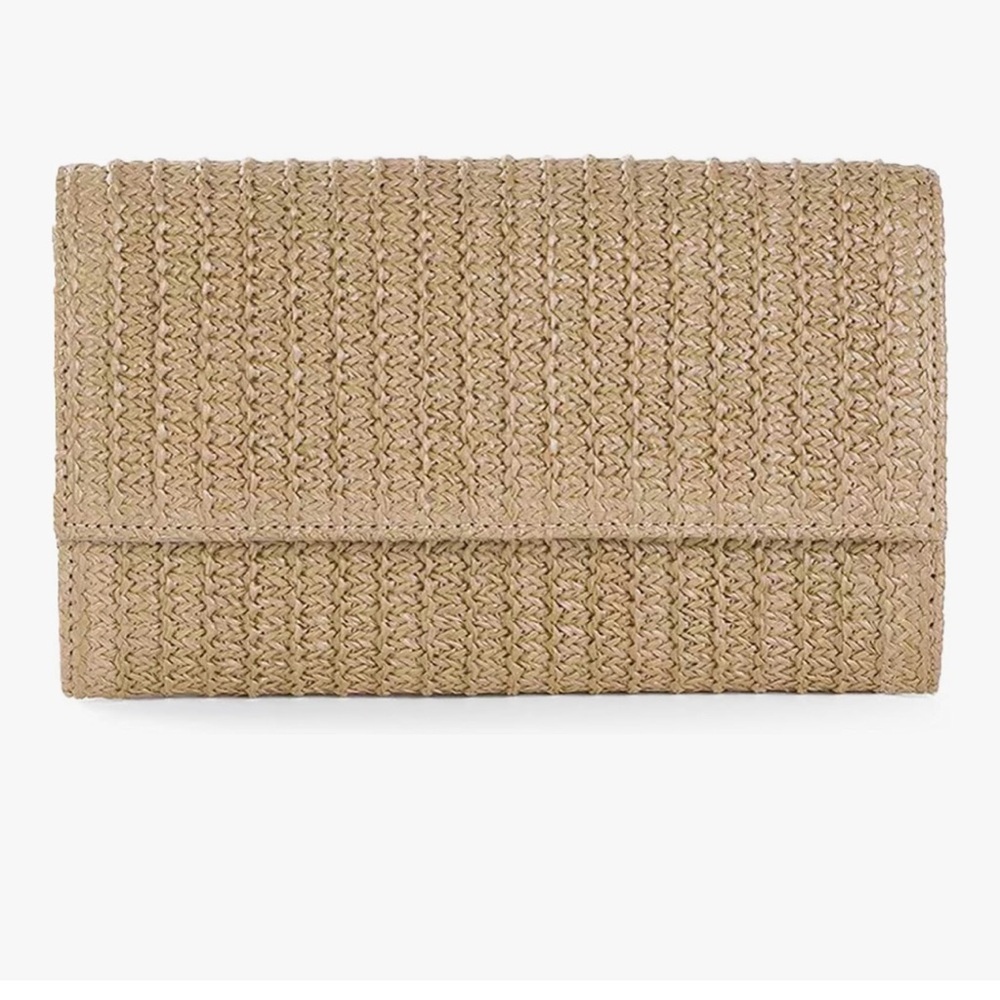 🆕 Straw Clutch Bags for Women Straw Beach Crossbody Purse Woven Envelope Wallet - Picture 3 of 7